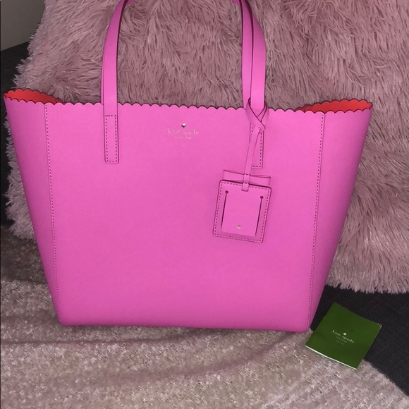kate spade pink scallop tote